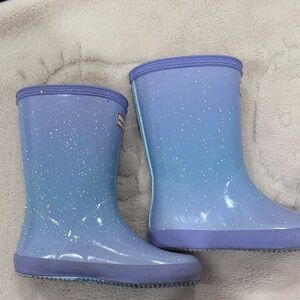 Hunter Glittery Blue Rain Boots